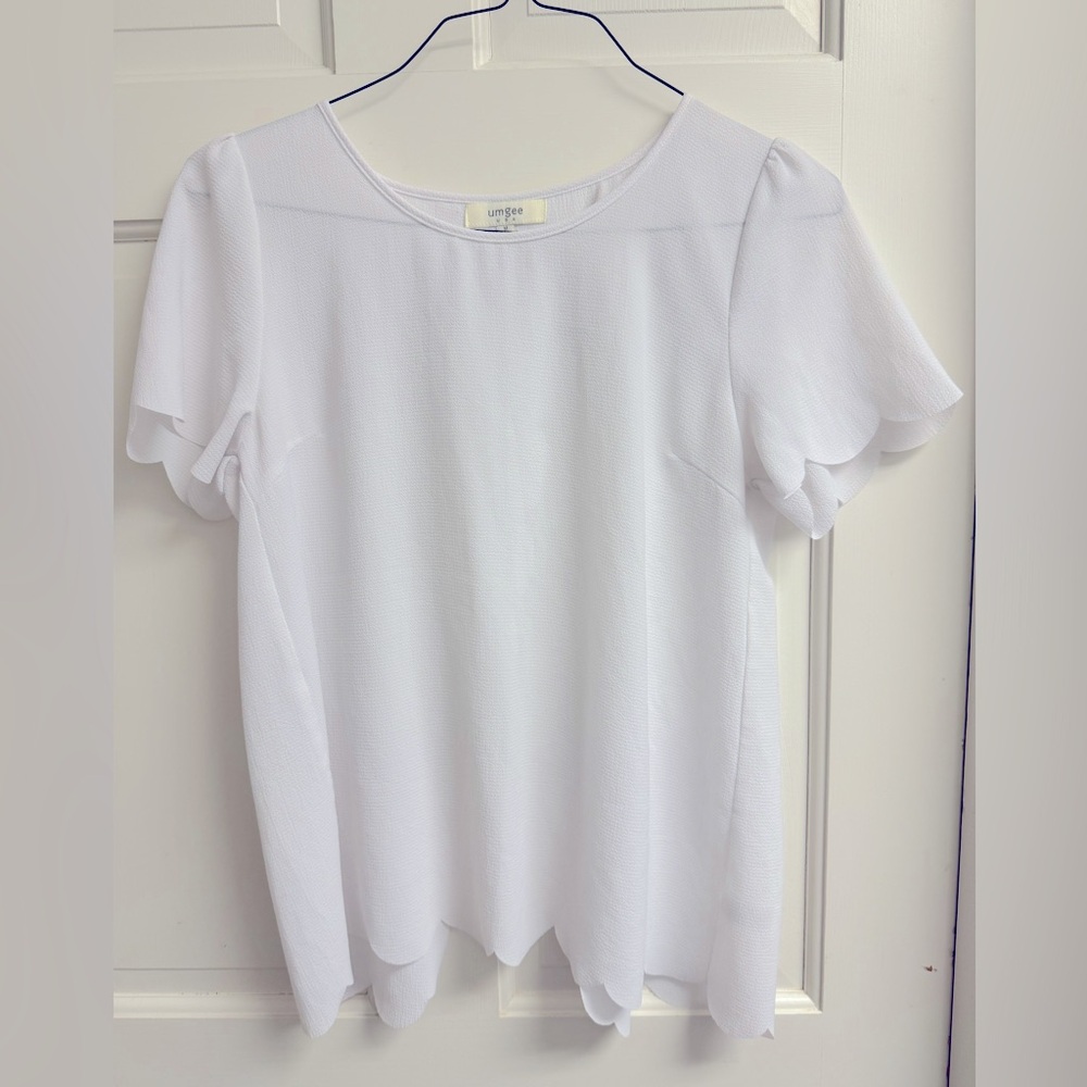 Bright white split back top